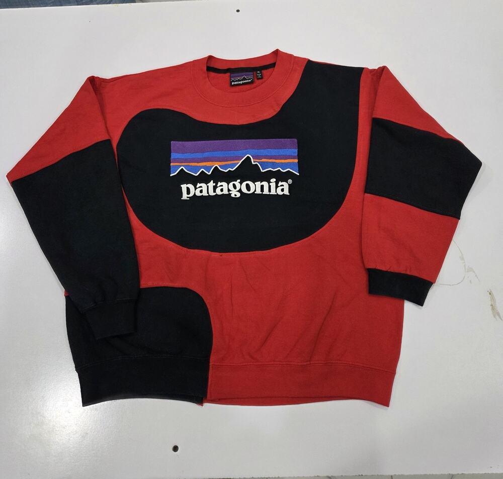 Vintage Patagonia Reworked Sweatshirt – Unique Upcycled Paneled Jumper Size XL
